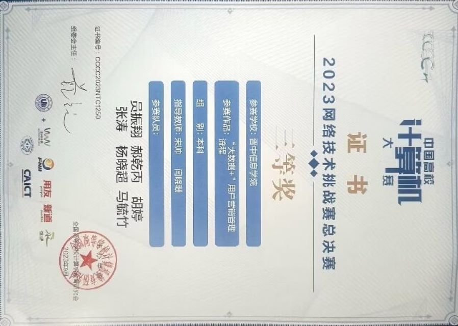 【学科竞赛】以赛促学 知行共进 ——数管专业学生在中国高校计算机大赛中实现突破